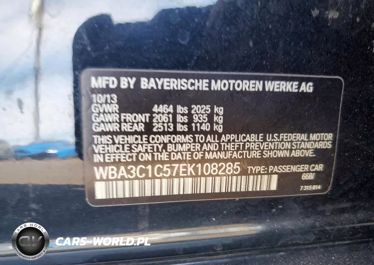 2014 BMW 328 I Sulev VIN:WBA3C1C57EK108285 - 12