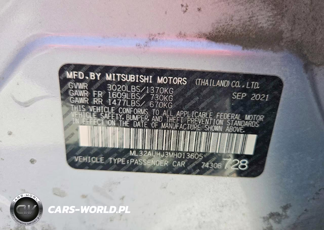 2021 Mitsubishi Mirage Es VIN:ML32AUHJ3MH013605 - 13