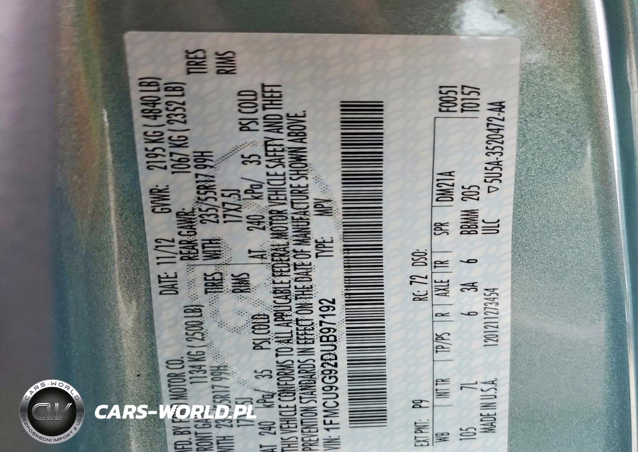2013 Ford Escape Se VIN:1FMCU9G92DUB97192 - 13