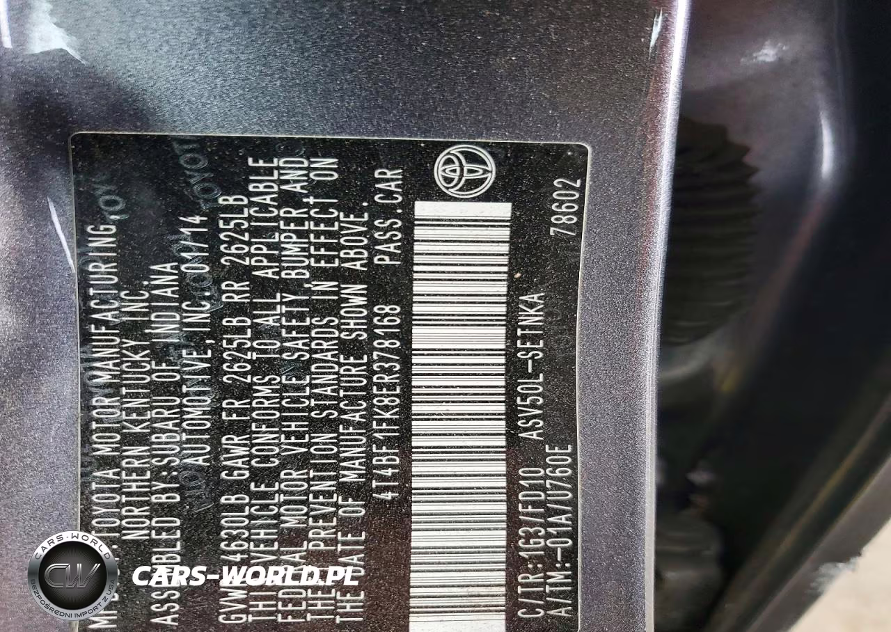 2014 Toyota Camry Le VIN:4T4BF1FK8ER378168 - 12