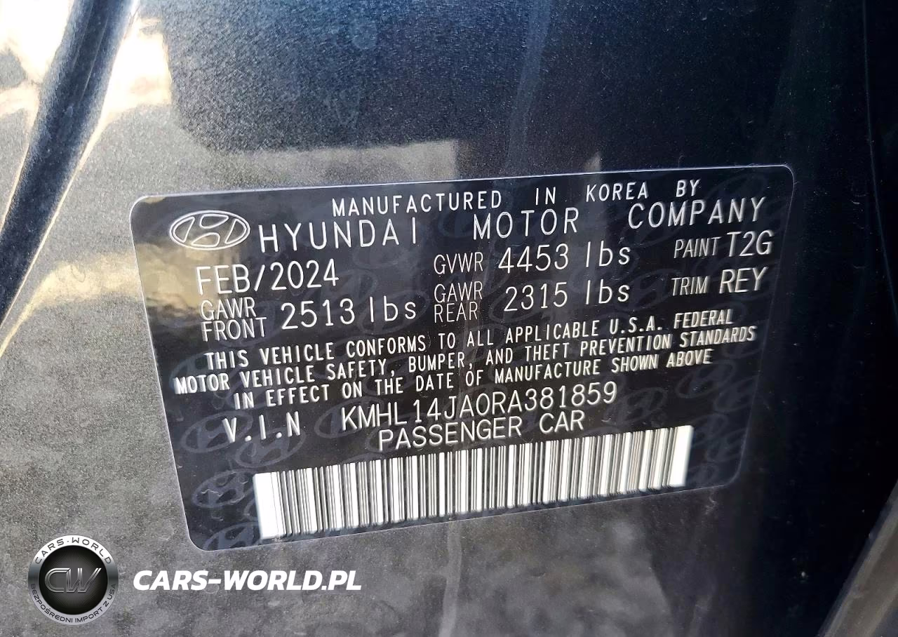 2024 Hyundai Sonata Sel VIN:KMHL14JA0RA381859 - 12