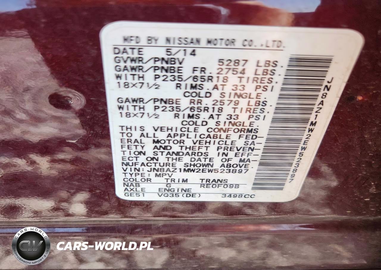 2014 Nissan Murano Sl VIN:JN8AZ1MW2EW523897 - 13