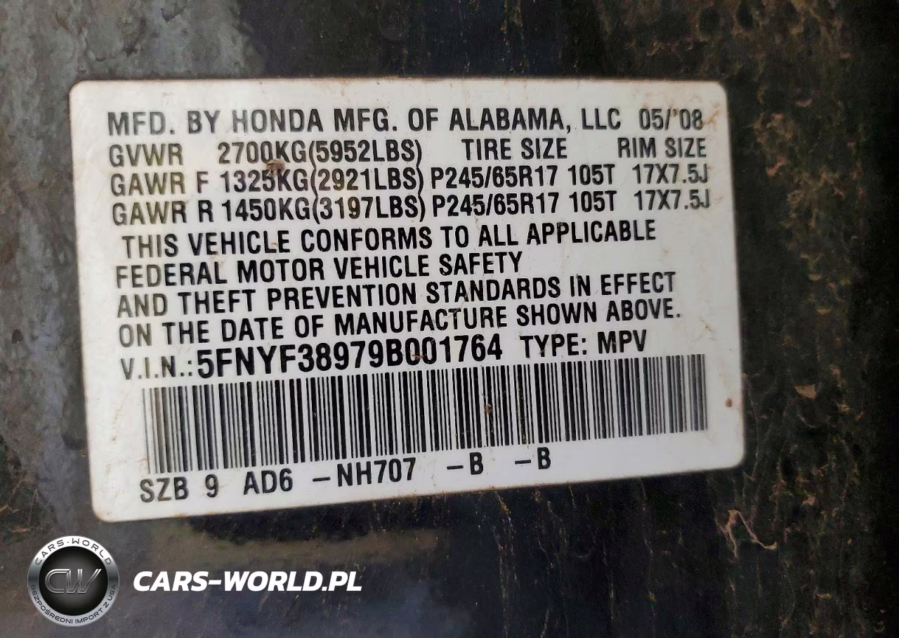 2009 Honda Pilot Touring VIN:5FNYF38979B001764 - 14