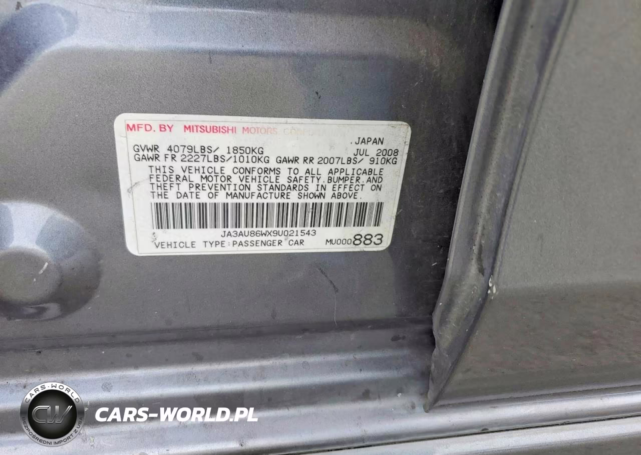 2009 Mitsubishi Lancer Gts VIN:JA3AU86WX9U021543 - 12