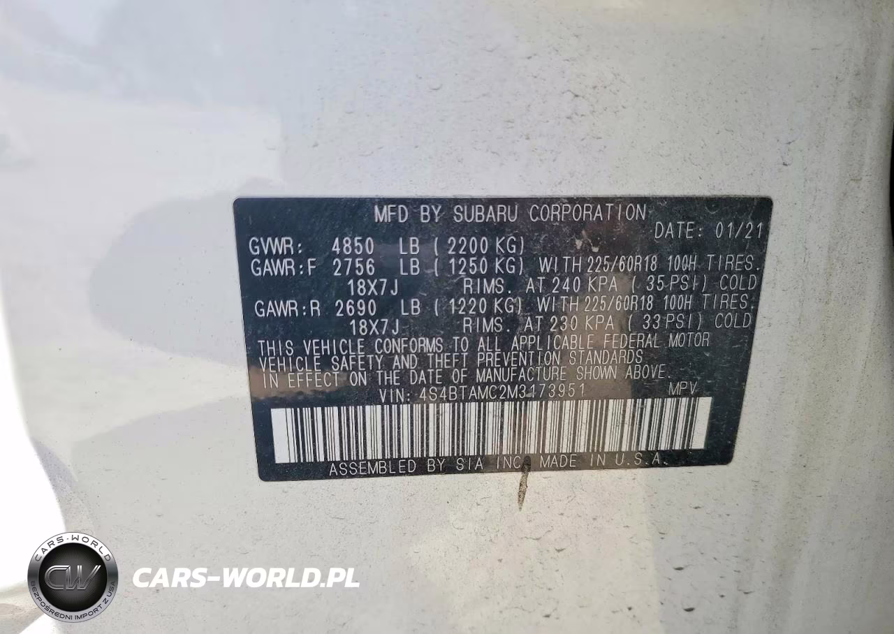 2021 Subaru Outback Limited VIN:4S4BTAMC2M3173951 - 12