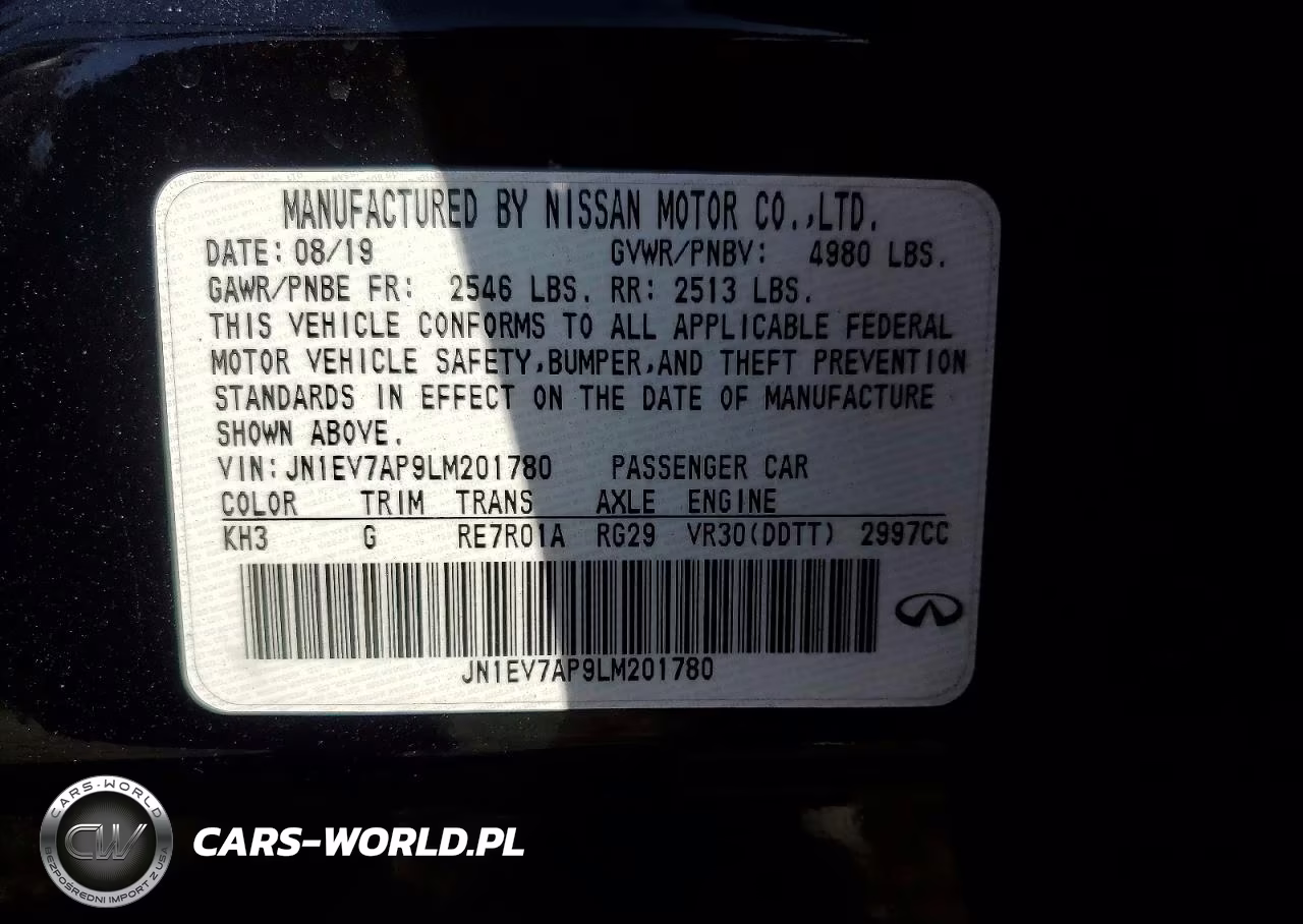 2020 Infiniti Q50 3.0T Sport VIN:JN1EV7AP9LM201780 - 12