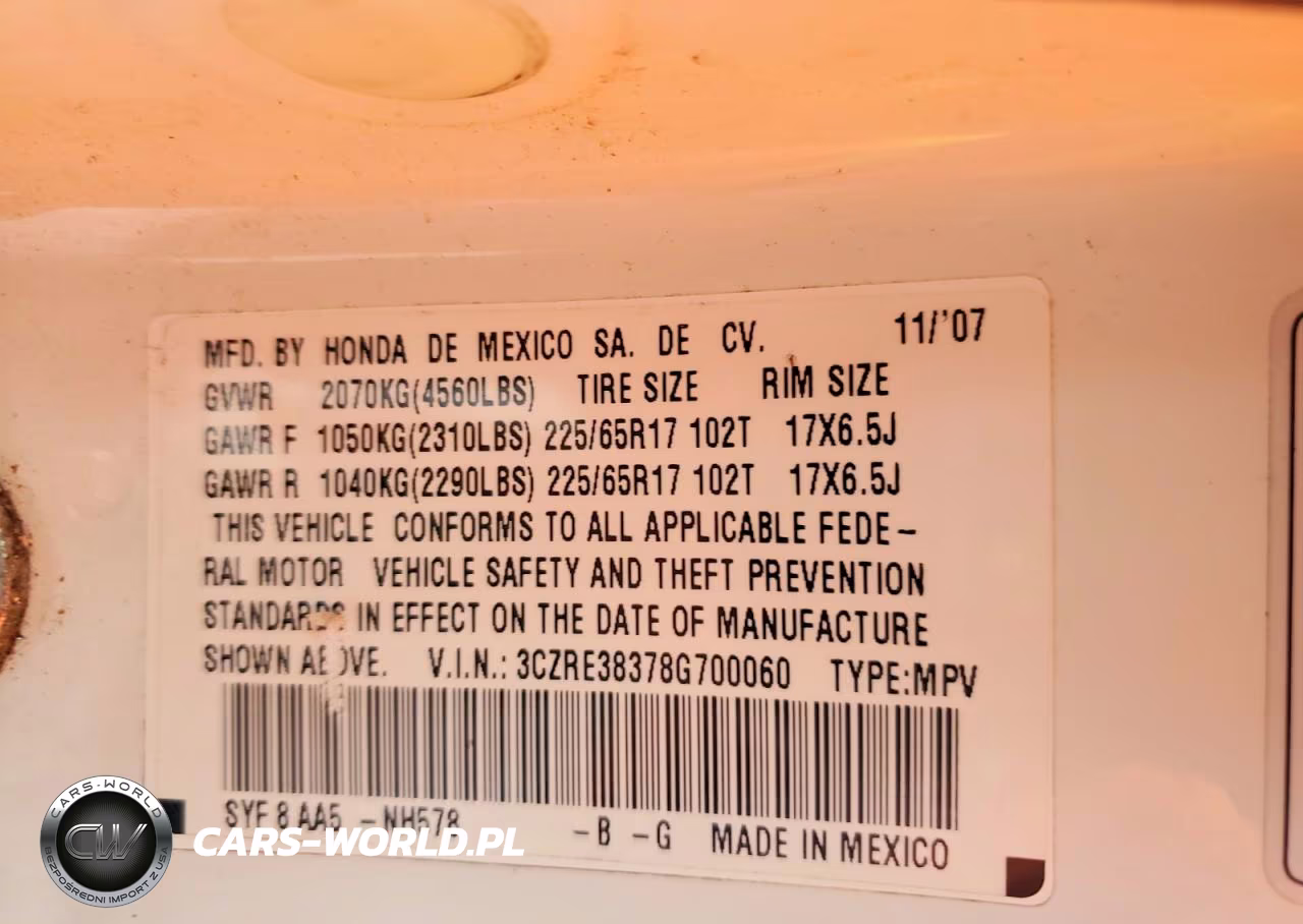 2008 Honda Cr-V Lx VIN:3CZRE38378G700060 - 13