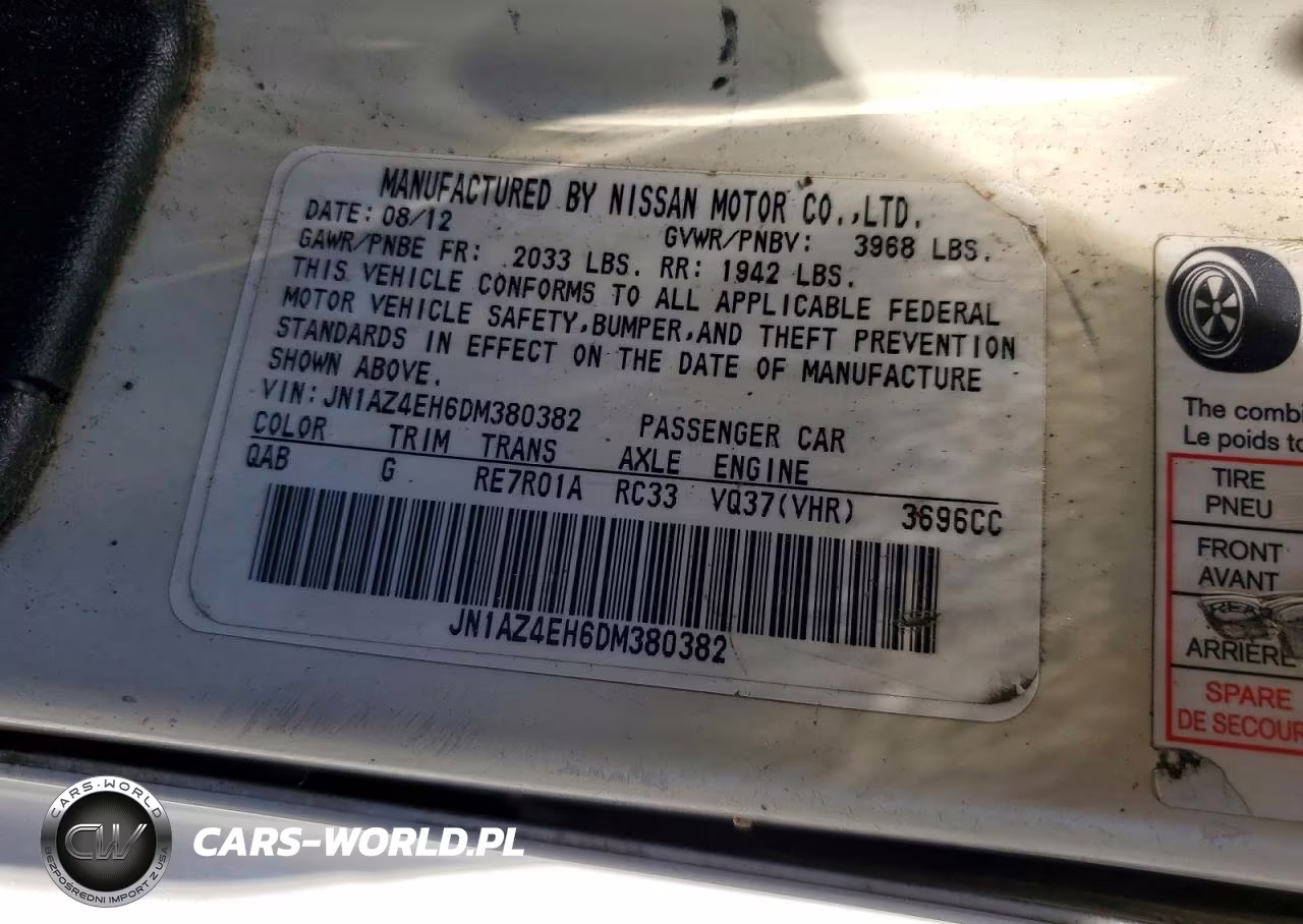 2013 Nissan 370Z Base VIN:JN1AZ4EH6DM380382 - 12