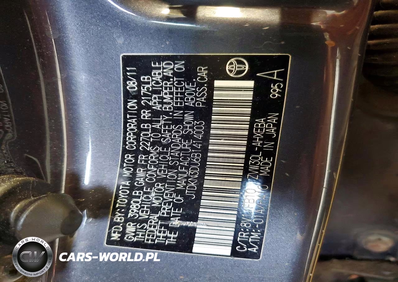 2011 Toyota Prius Two VIN:JTDKN3DU6B1414003 - 12
