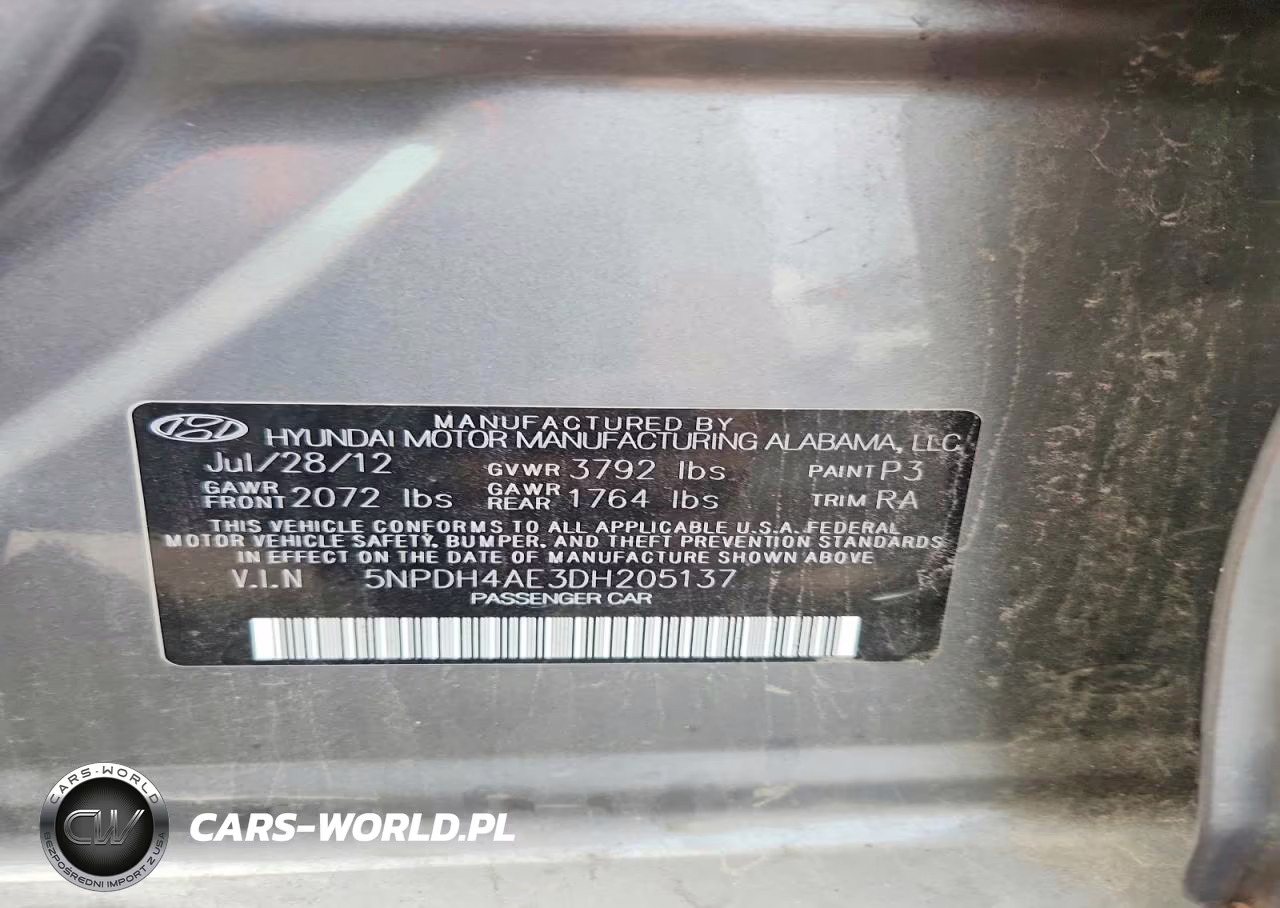 2013 Hyundai Elantra Gls VIN:5NPDH4AE3DH205137 - 12