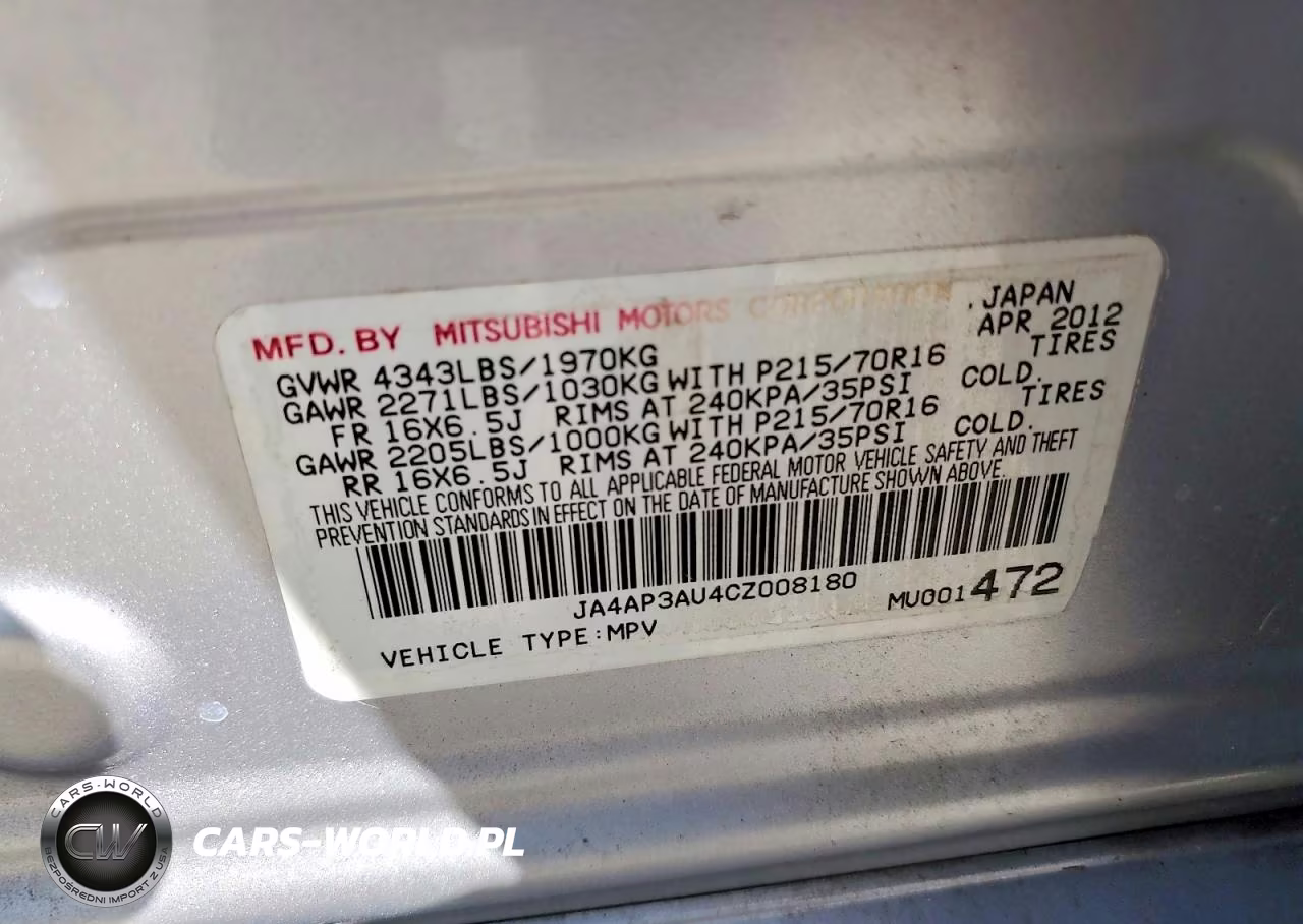 2012 Mitsubishi Outlander Sport Es VIN:JA4AP3AU4CZ008180 - 12