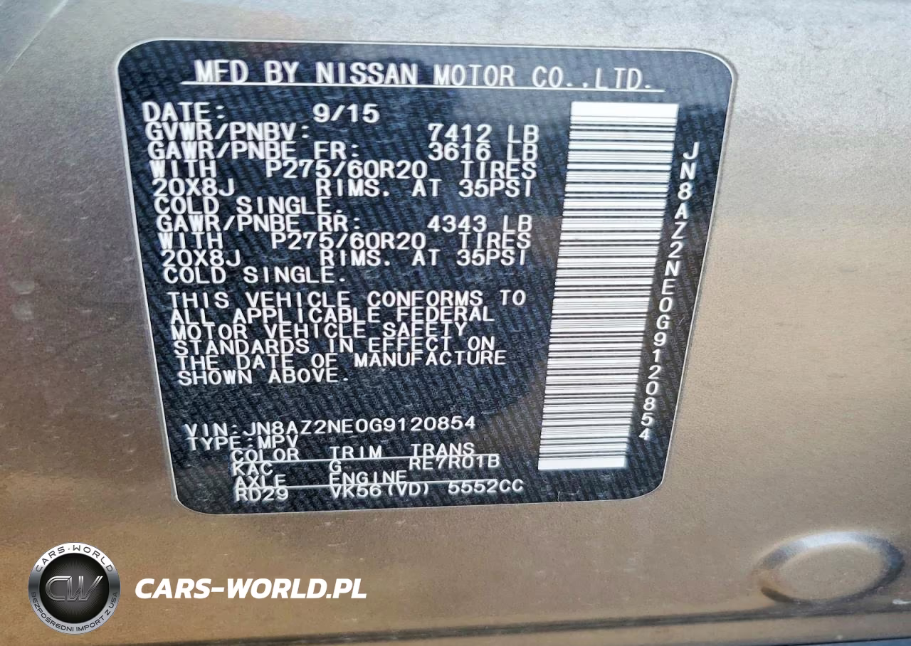 2016 Infiniti Qx80 Base VIN:JN8AZ2NE0G9120854 - 13