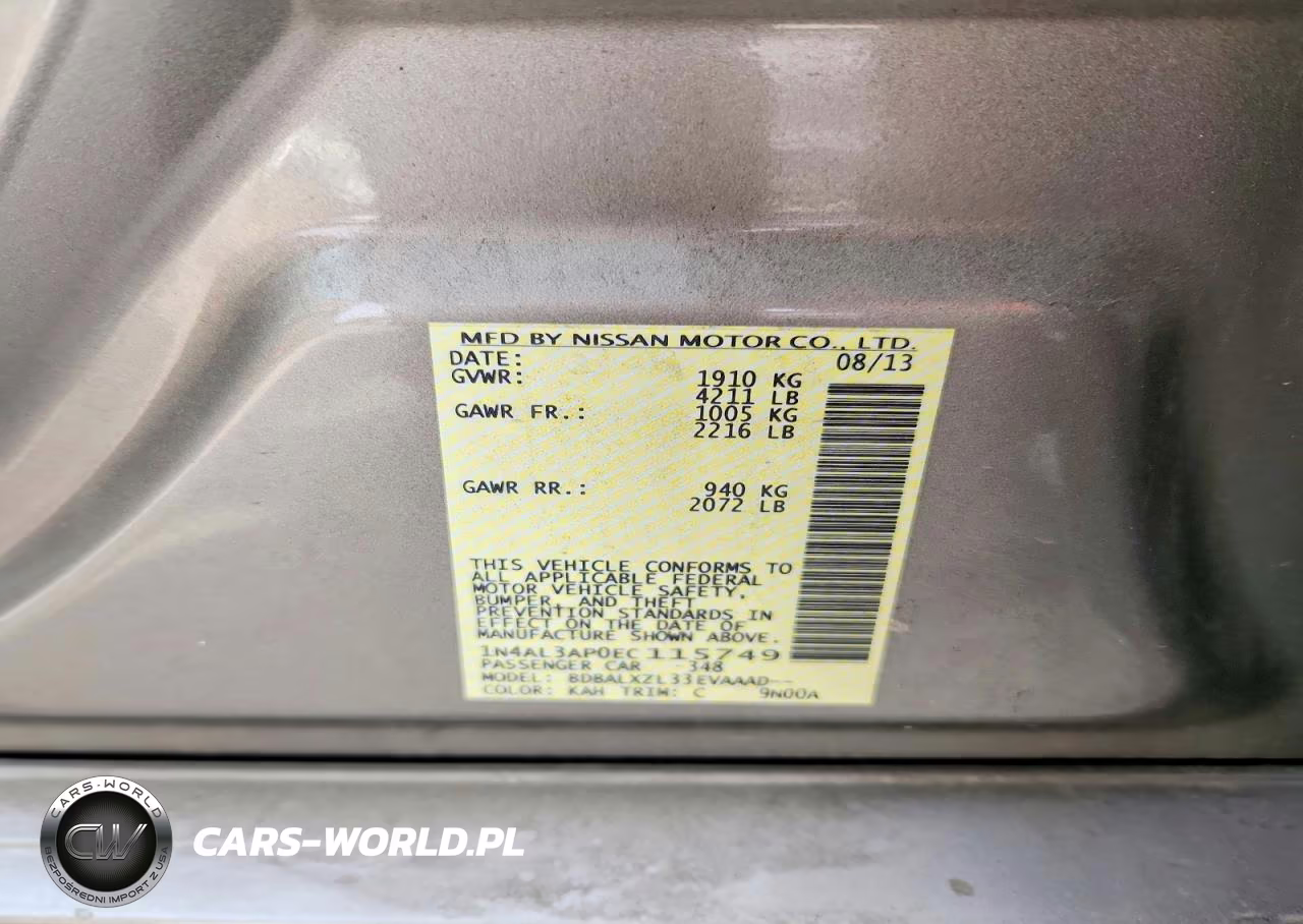 2014 Nissan Altima 2.5 Sl VIN:1N4AL3AP0EC115749 - 12