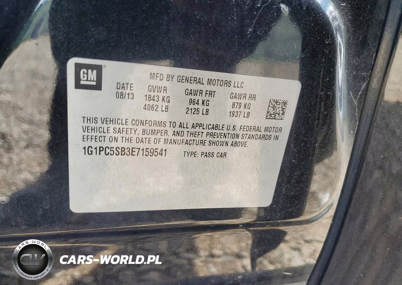 2014 Chevrolet Cruze Lt VIN:1G1PC5SB3E7159541 - 12