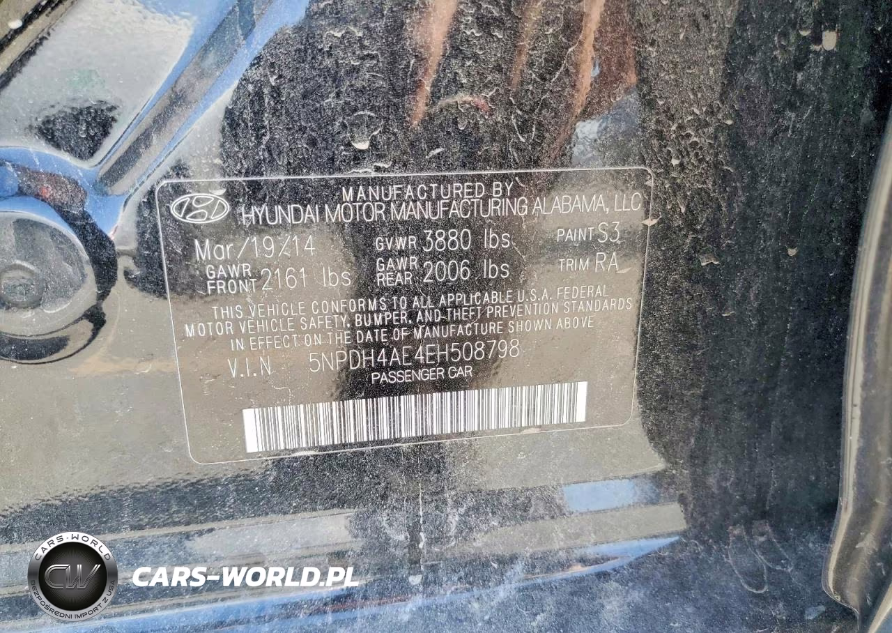 2014 Hyundai Elantra Limited VIN:5NPDH4AE4EH508798 - 12