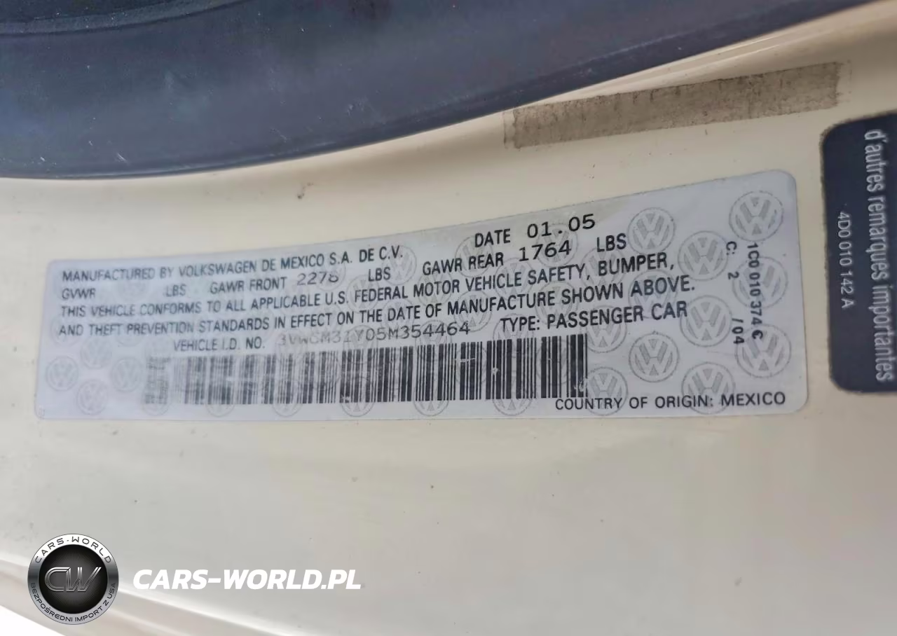 2005 Volkswagen New Beetle Gls VIN:3VWCM31Y05M354464 - 12