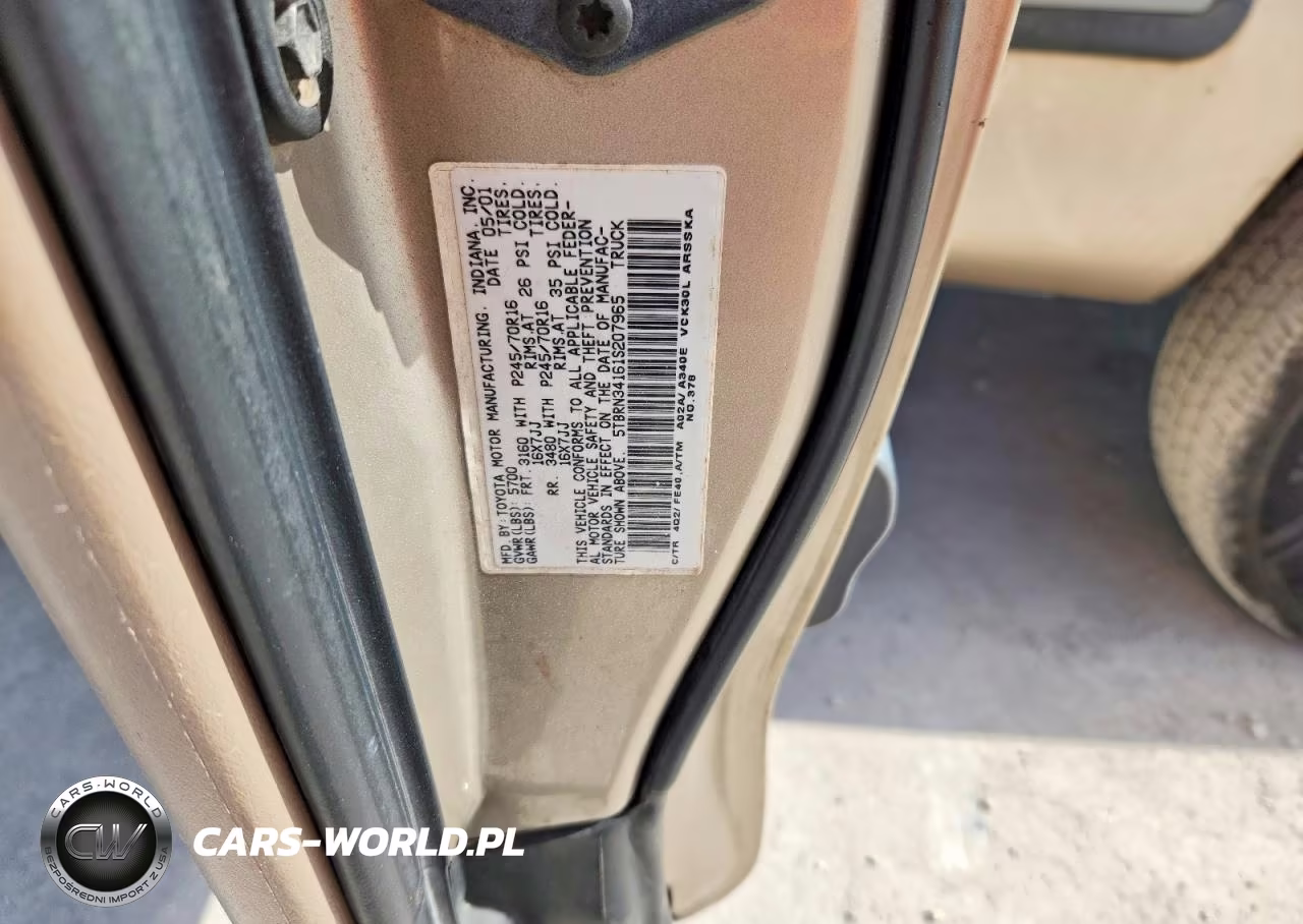 2001 Toyota Tundra Sr5 VIN:5TBRN34161S207965 - 12