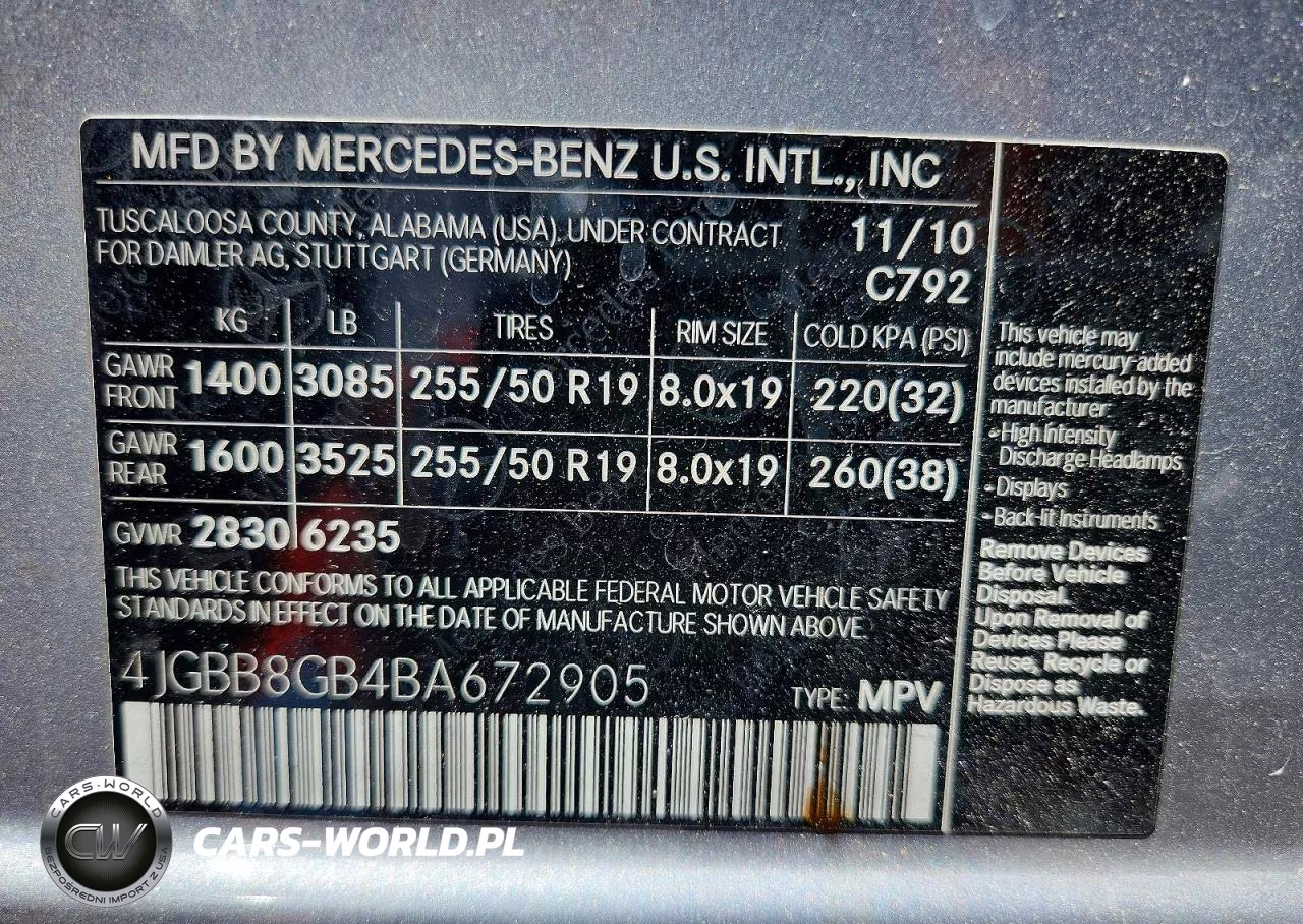 2011 Mercedes-Benz Ml 350 4Matic VIN:4JGBB8GB4BA672905 - 12