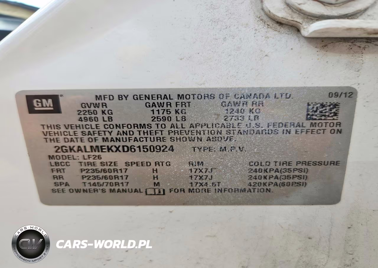 2013 GMC Terrain Sle VIN:2GKALMEKXD6150924 - 13