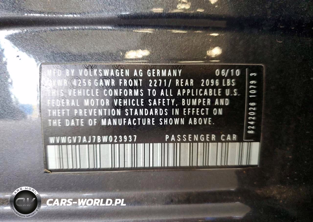 2011 Volkswagen Gti VIN:WVWGV7AJ7BW023937 - 13