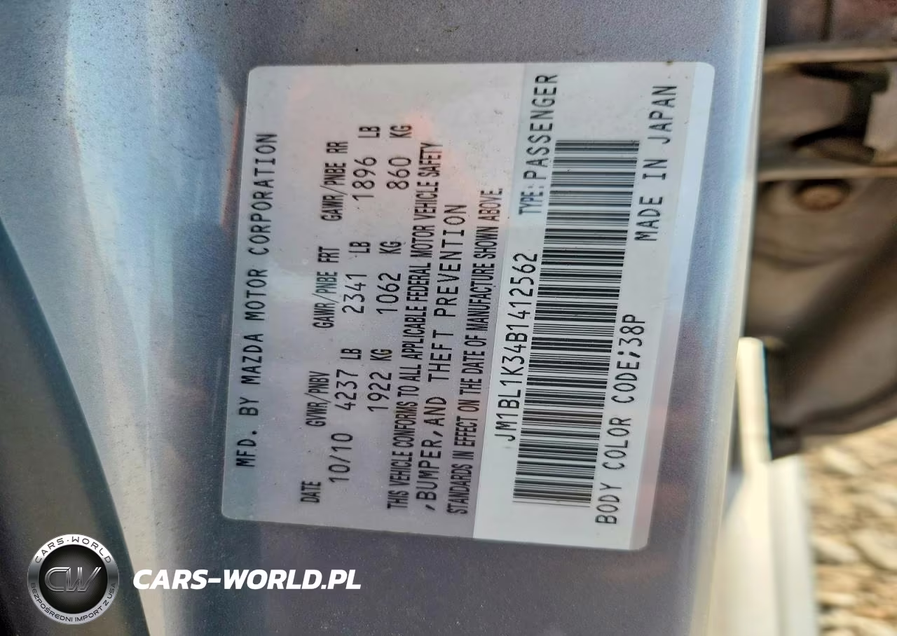 2011 Mazda Speed 3 VIN:JM1BL1K34B1412562 - 12