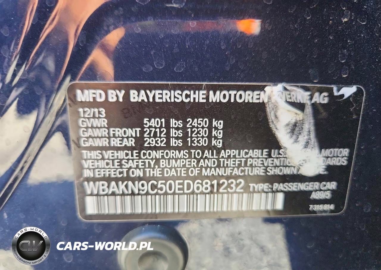 2014 BMW 550I VIN:WBAKN9C50ED681232 - 12