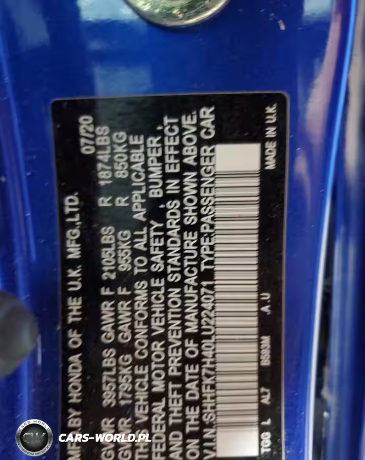 2020 Honda Civic VIN:SHHFK7H40LU224071 - 12