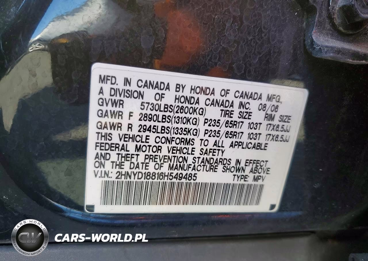 2006 Acura Mdx Touring VIN:2HNYD18816H549485 - 13