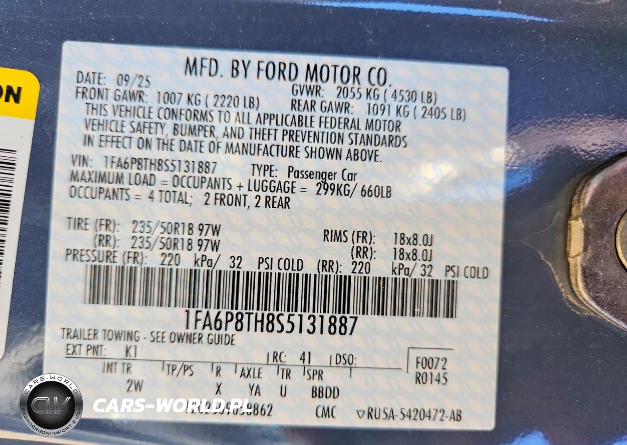 2025 Ford Mustang VIN:1FA6P8TH8S5131887 - 12