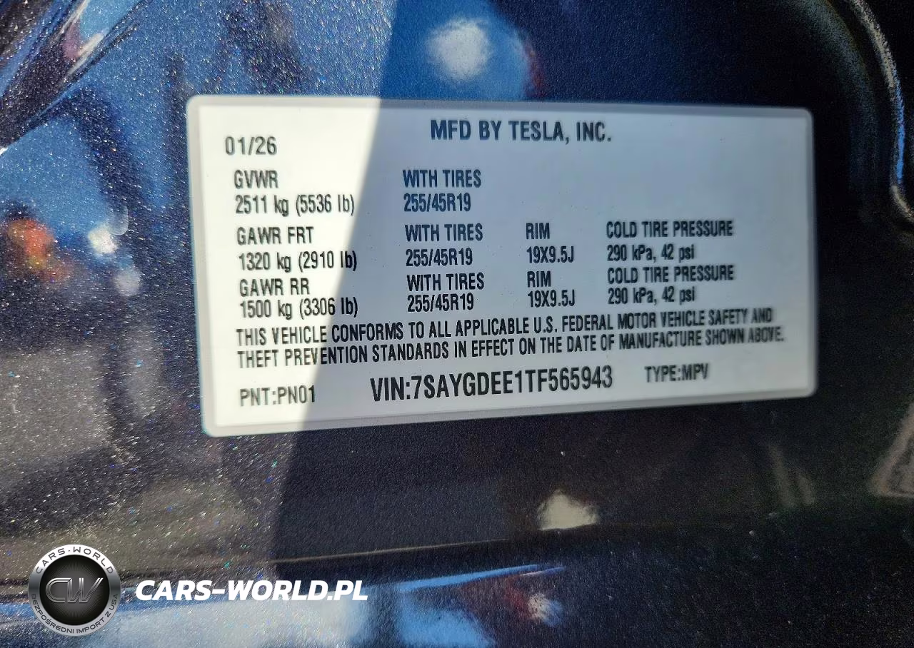 2026 Tesla Model Y VIN:7SAYGDEE1TF565943 - 12