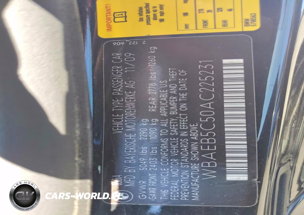 2010 BMW 650 I VIN:WBAEB5C50AC225231 - 12