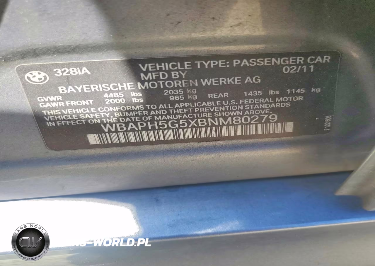2011 BMW 328 I Sulev VIN:WBAPH5G5XBNM80279 - 12