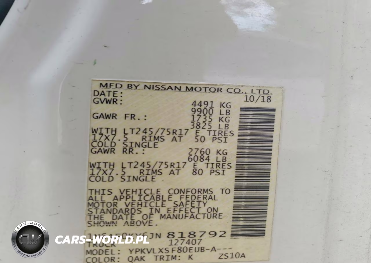 2018 Nissan Nv 3500 Hd Sv VIN:1N6AF0KY6JN818792 - 12