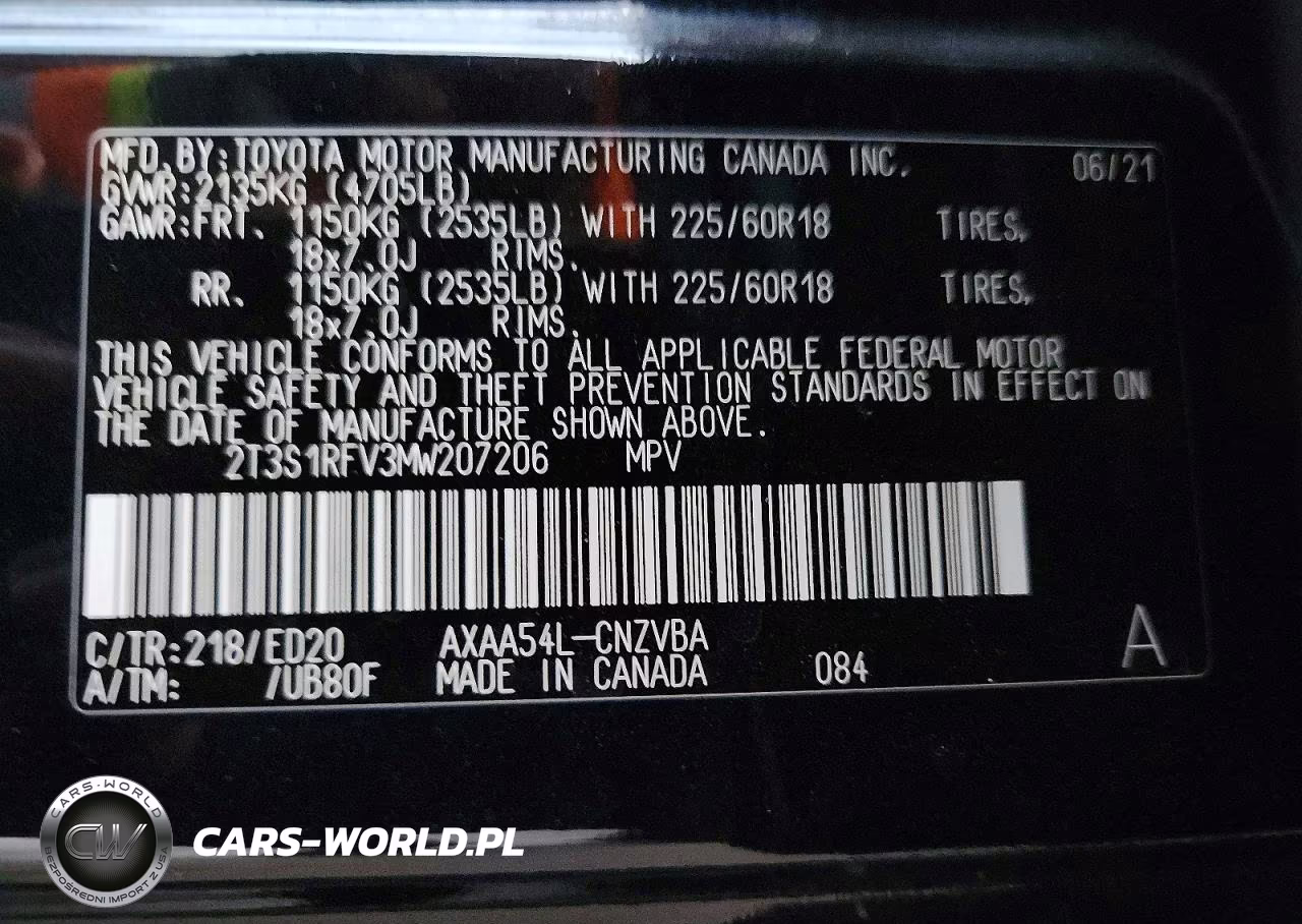 2021 Toyota Rav4 VIN:2T3S1RFV3MW207206 - 12