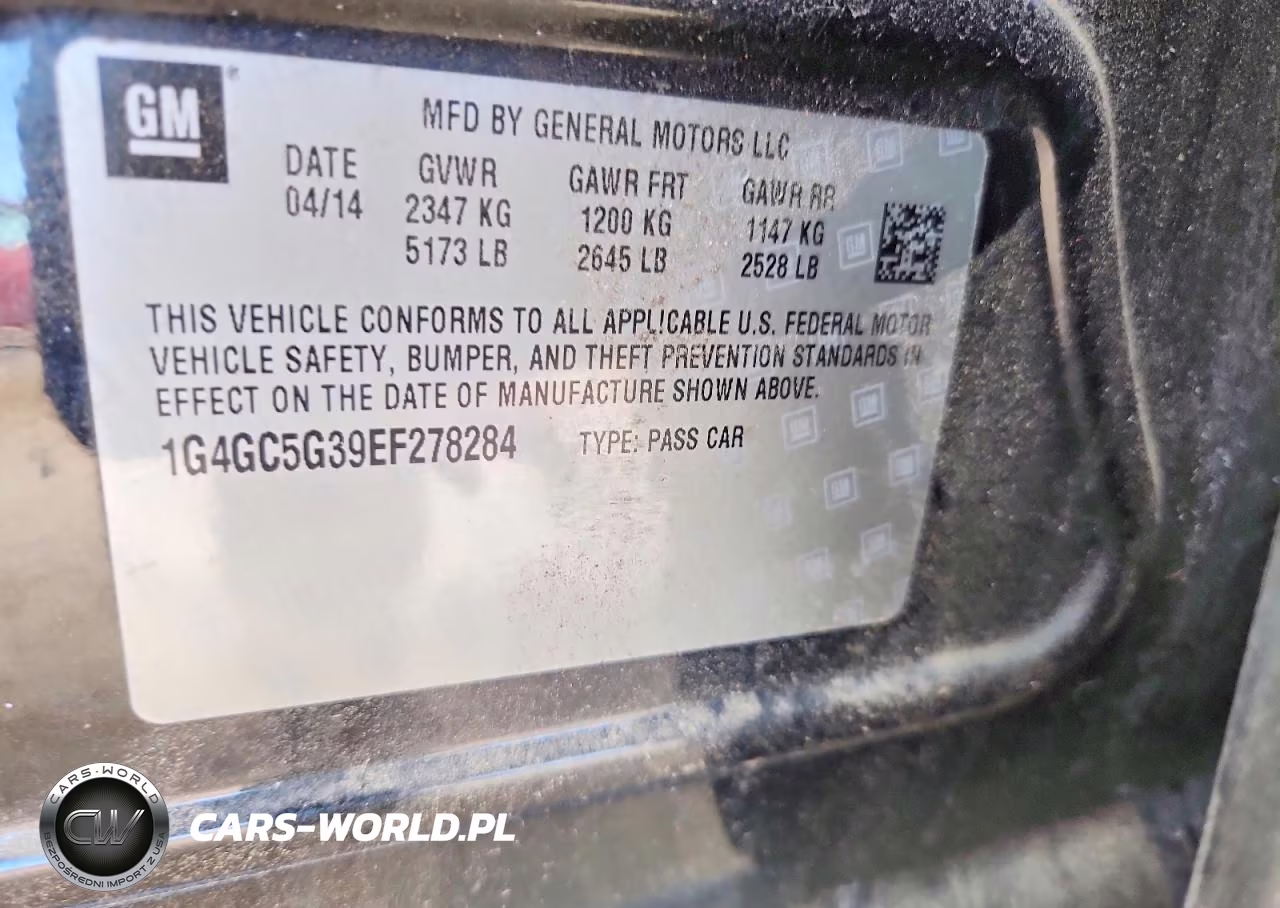2014 Buick Lacrosse VIN:1G4GC5G39EF278284 - 12