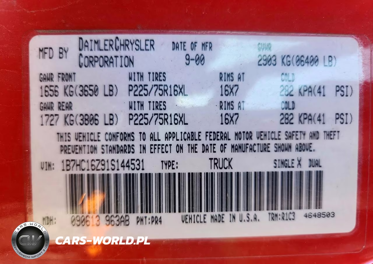 2001 Dodge Ram 1500 VIN:1B7HC16Z91S144531 - 13