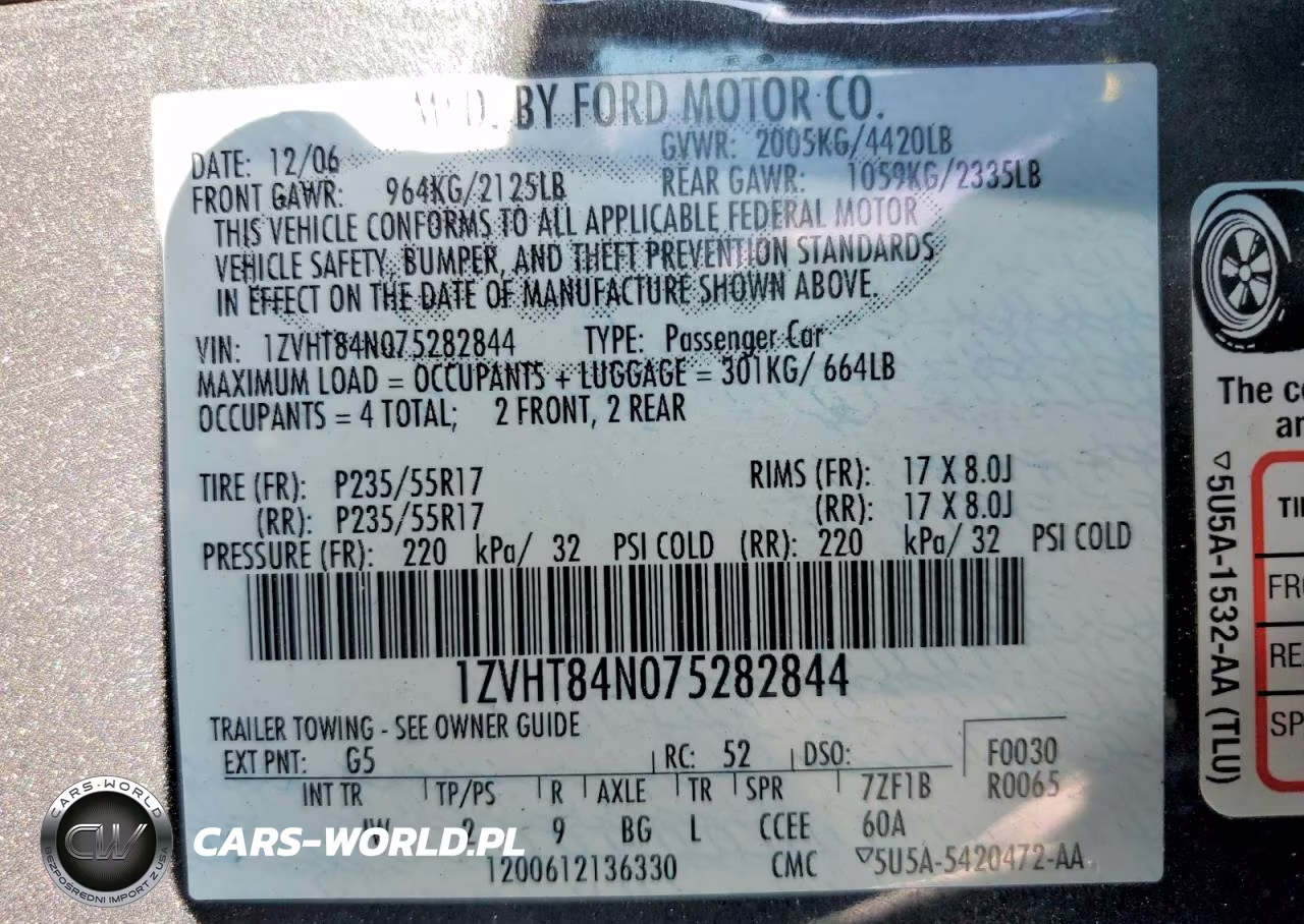 2007 Ford Mustang VIN:1ZVHT84N075282844 - 13
