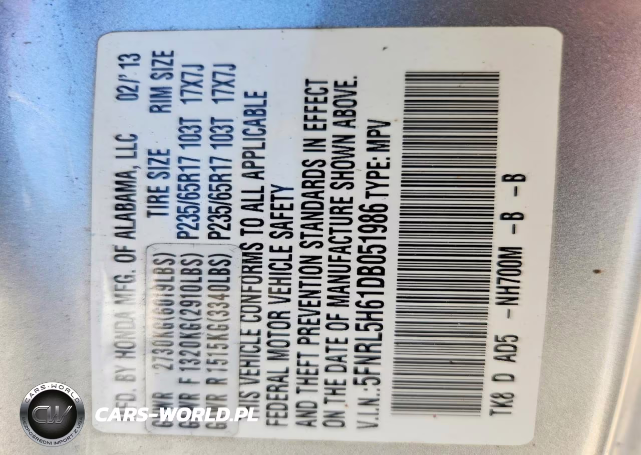 2013 Honda Odyssey Exl VIN:5FNRL5H61DB051986 - 14