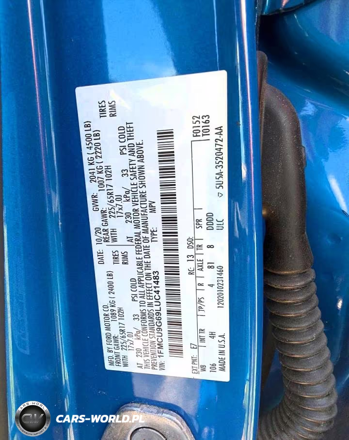 2020 Ford Escape Se VIN:1FMCU9G69LUC41483 - 10