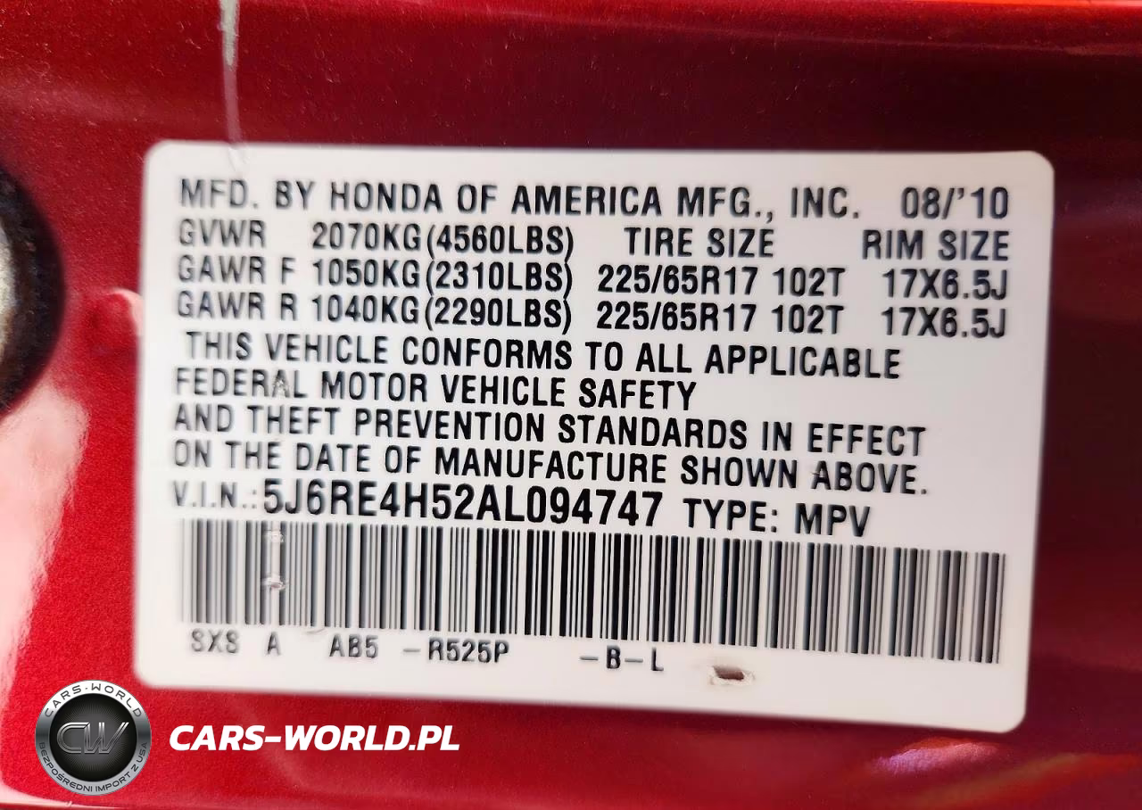 2010 Honda Cr-V Ex VIN:5J6RE4H52AL094747 - 14