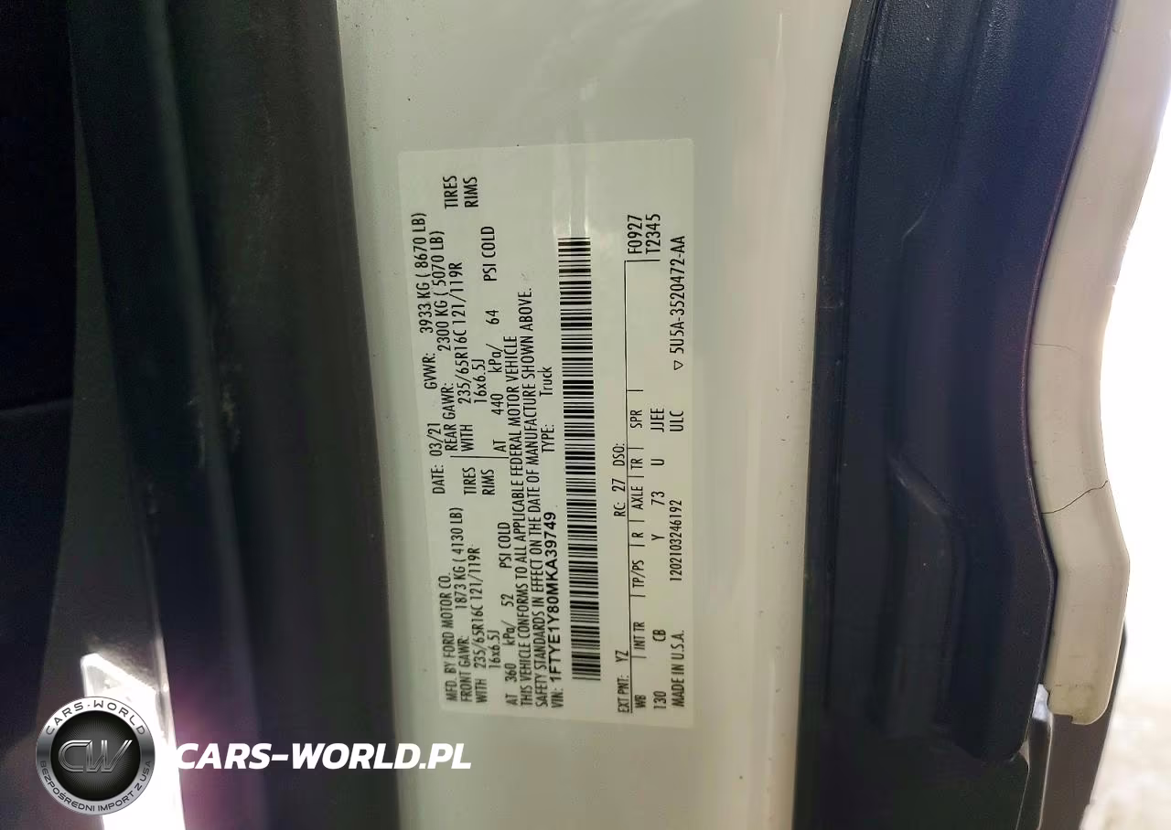 2021 Ford Transit 150 Delivery Van VIN:1FTYE1Y80MKA39749 - 13