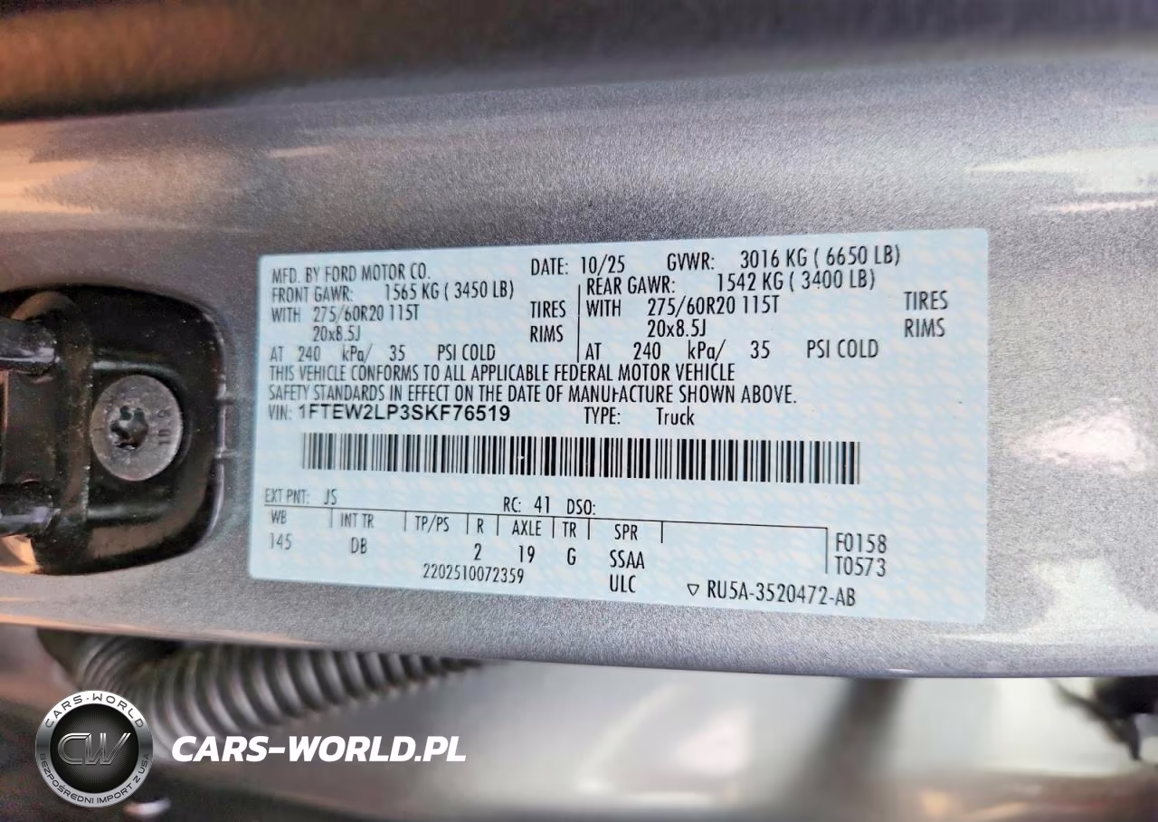 2025 Ford F150 Stx VIN:1FTEW2LP3SKF76519 - 12