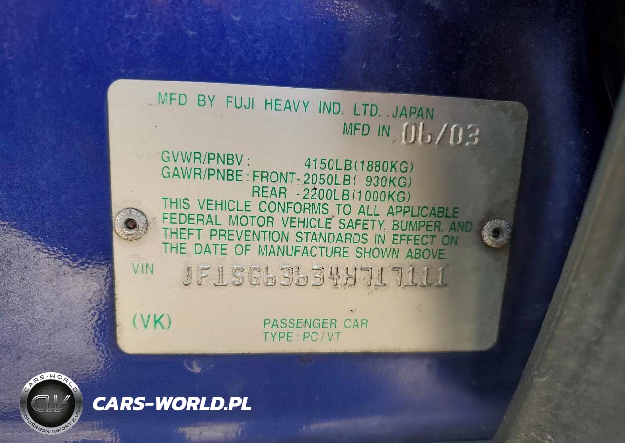 2004 Subaru Forester 2.5X VIN:JF1SG63634H717111 - 12