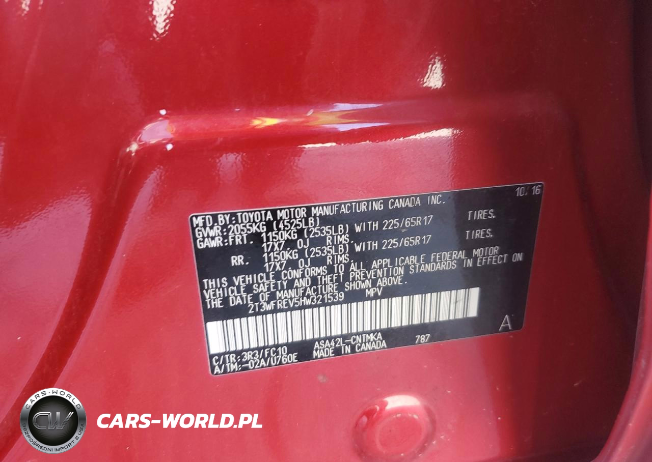 2017 Toyota Rav4 Xle VIN:2T3WFREV5HW321539 - 13