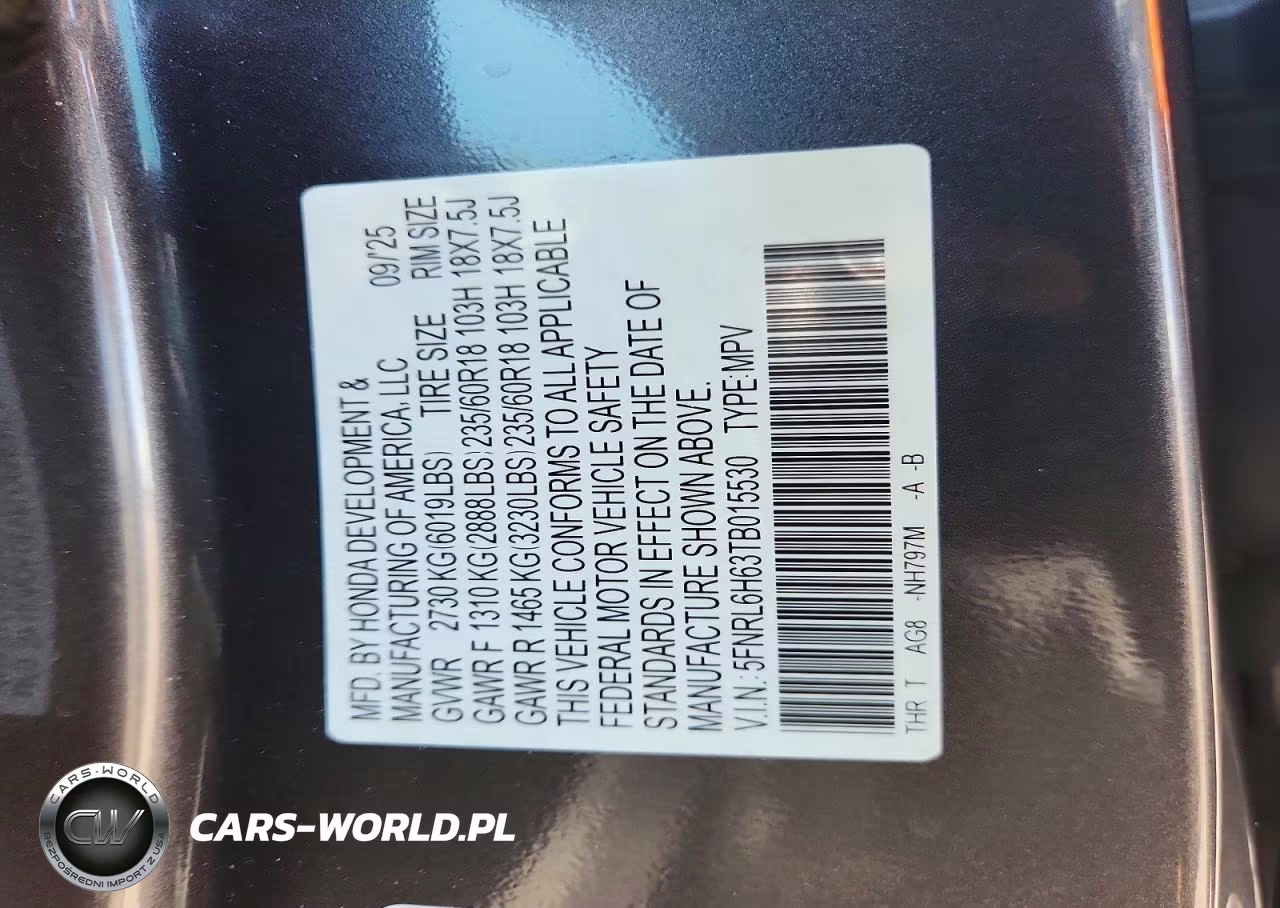 2026 Honda Odyssey Exl VIN:5FNRL6H63TB015530 - 13