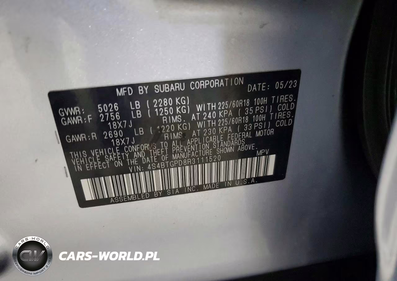 2024 Subaru Outback Touring VIN:4S4BTGPD8R3111520 - 14