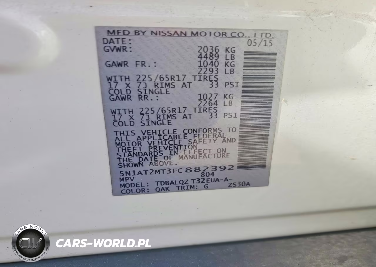 2015 Nissan Rogue Sv VIN:5N1AT2MT3FC882392 - 13