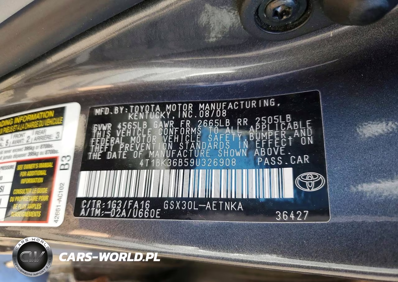 2009 Toyota Avalon Xl VIN:4T1BK36B59U326908 - 12