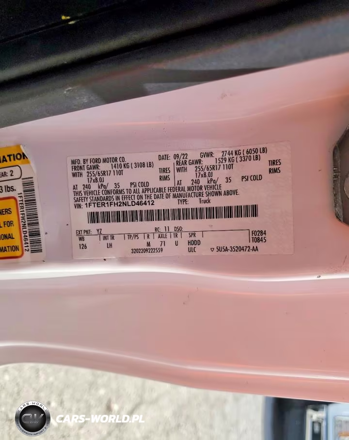 2022 Ford Ranger Xl VIN:1FTER1FH2NLD46412 - 13