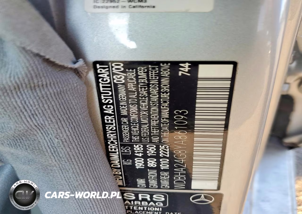 2000 Mercedes-Benz C 230 VIN:WDBHA24G8YA861093 - 12